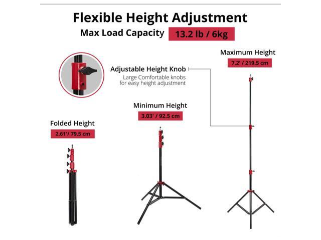 Flashpoint Pro Air-Cushioned Heavy-Duty Light Stand (Red, 7.2') #FP-S-7-RD-V2