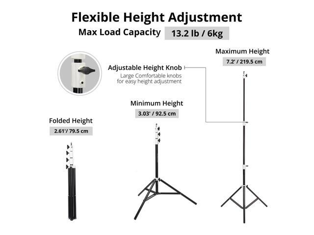 Flashpoint Pro Air-Cushioned Heavy-Duty Light Stand (White, 7.2') #FP-S-7-WH-V2