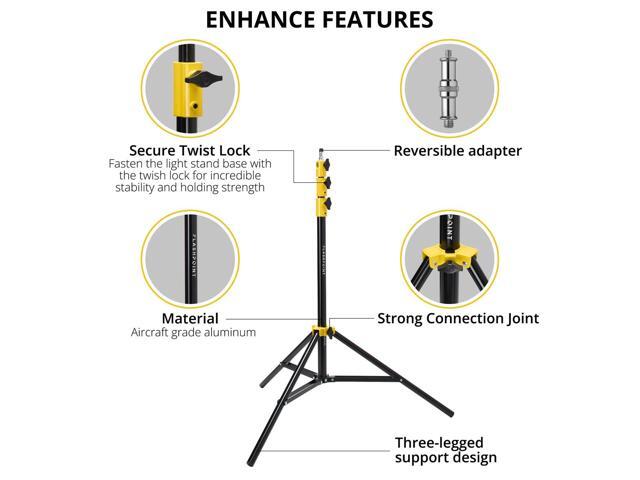 Flashpoint Pro Air-Cushioned Heavy-Duty Light Stand (Yellow, 7.2') #FP-S-7-YL-V2