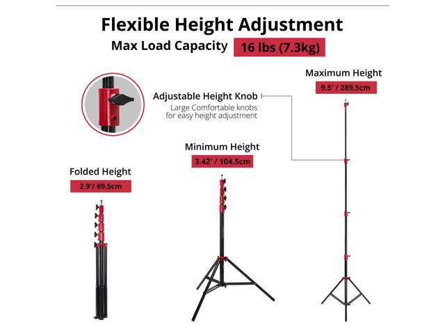 Flashpoint Pro Air-Cushioned Heavy-Duty Light Stand (Red, 9.5') #FP-S-9-RD-V2