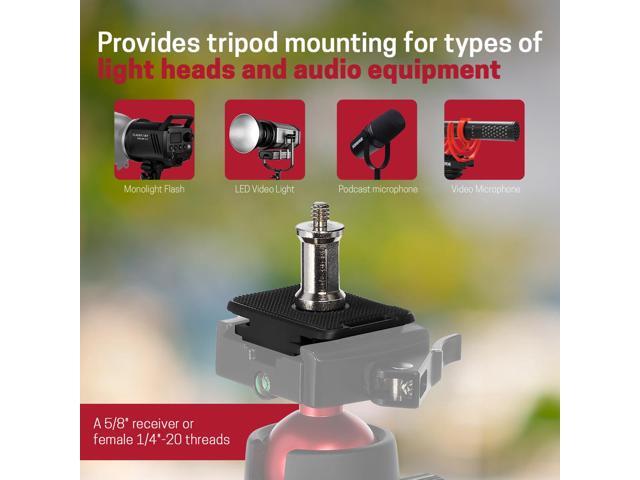 3Pod Baby Pin Plate, Arca and RC2 Compatible, Convert Your Tripod to a Light Stand with Multi-Mount Tripod Plate