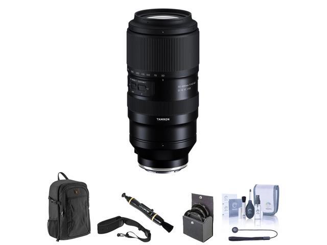 Tamron 50-400mm f/4.5-6.3 Di III VC VXD Lens for Sony E Bundle with Backpack, 67mm Filter Kit, Camera Strap, Lens Cleaner, Cleaning Kit, Universal...