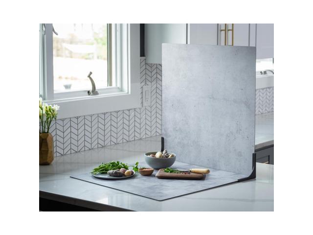 V-FLAT WORLD Duo Board - 24x24' Double Sided Surface Board, Iced Concrete/Midnight Cement