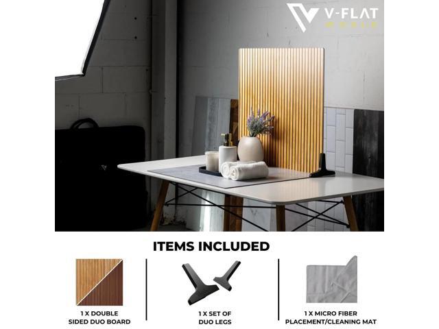 V-FLAT WORLD Duo Board 24x24' Double Sided Surface Board, Wood Slats Light/Wood Slats Dark