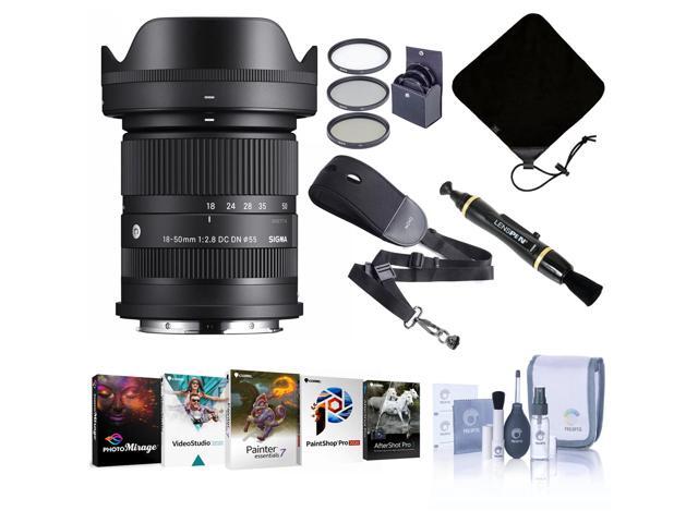 Sigma 18-50mm f/2.8 DC DN Contemporary Lens for L Mount, Bundle with ProOptic 55mm Filter Kit, Lens Cleaner, Lens Wrap, NS-3 Sling Strap, Cleaning...