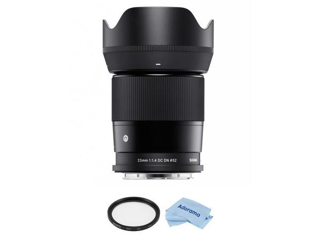 Sigma 23mm f/1.4 DC DN Contemporary Lens for L Mount Bundle with 52mm Multi Coated UV Filter, Microfiber Cleaning Cloth