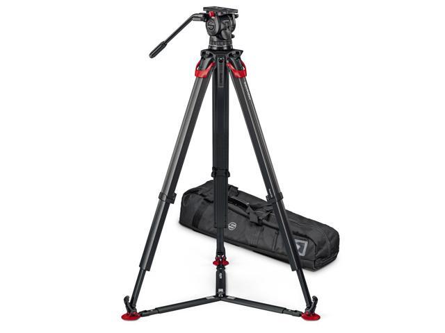 Sachtler aktiv10T 100mm Fluid Head with flowtech 100 Carbon Fiber Tripod and Ground Spreader