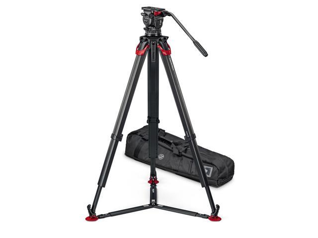 Sachtler aktiv10T 100mm Fluid Head with flowtech 100 Carbon Fiber Tripod and Ground Spreader