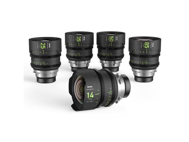 NiSi ATHENA PRIME Cine 5-Lens Kit with 14mm T2.4, 25mm, 35mm, 50mm, 85mm T1.9 Lens, Includes Filter Holder, PL Mount