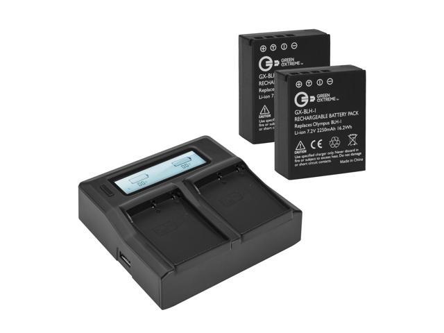 Green Extreme 2x BLH-1 7.2V 2250mAh Batteries,Bundle w/Dual Charger Base & Plate