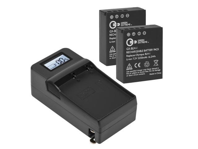 Green Extreme 2x BLH-1 7.2V 2250mAh Batteries, Bundle with Charger Base & Plate