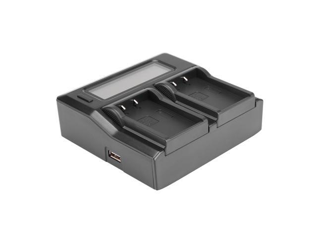 Green Extreme Dual Smart Charger with LCD Screen for Olympus BLS-50 Batteries