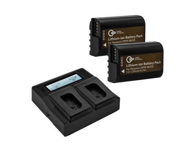 Green Extreme 2 Pack DMW-BLK22 Battery and Dual Charger Kit (7.2V, 2250mAh)