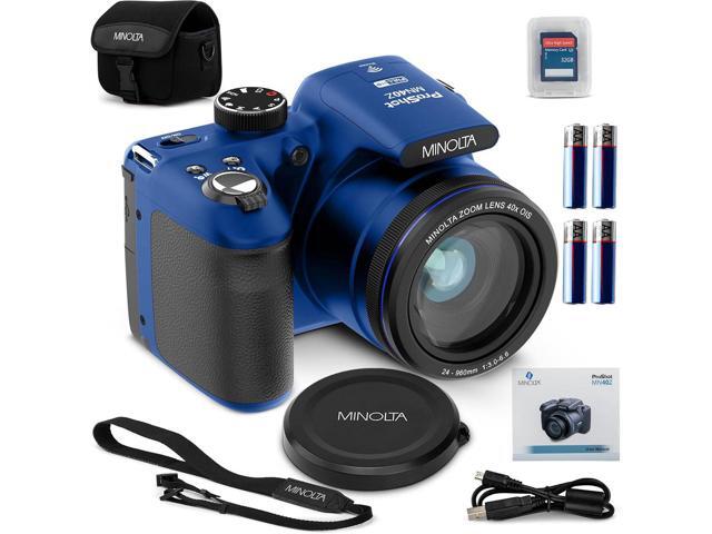 Minolta 20 Mega Pixels 40x Optical Zoom Digital Camera with 1080p FHD Video, Blue