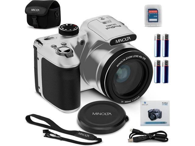 Minolta ProShot MN40Z 20MP Full HD Camera with 40x Optical Zoom, Silver, Bundle with MT-11 Multifunctional Octopus Tripod, 64GB SDXC Memory Card...