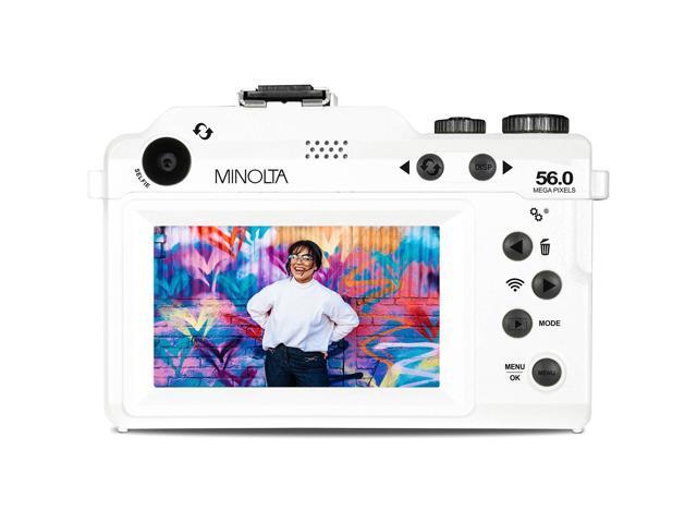 Minolta MND65 Selfie Shot Digital Camera, White with Purple Faceplate
