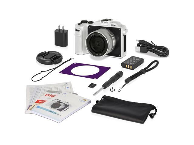 Minolta MND65 Selfie Shot Digital Camera, White with Purple Faceplate