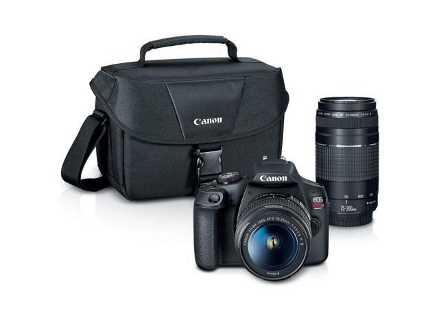 Canon EOS Rebel T7 DSLR Camera with EF-S 18-55mm and EF 75-300mm Lens Essential Bundle with Bag, Battery, Filter Kit, 32GB SD Card, Screen...