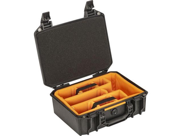 Pelican Vault V200 Medium Case with Lid Foam and Dividers, Black #VCV2000040BLK