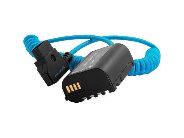 Kondor Blue D-Tap to DMW-BLK22 Coiled Dummy Battery Cable for LUMIX S5/GH5/GH6