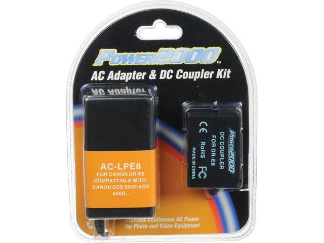 Power2000 AC Adapter & DC Coupler Kit for Canon DR-E8 #AC-LPE8