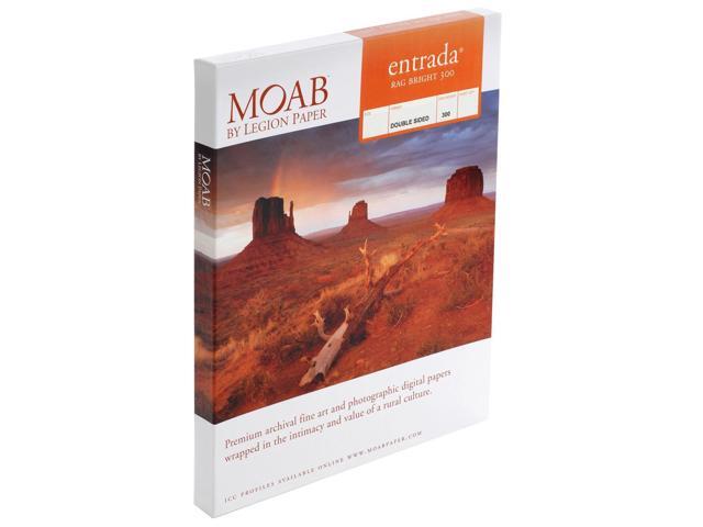 Moab Entrada FineArt 2-Side Bright White Matte Inkjet Paper, 24x36', 25 Sheets