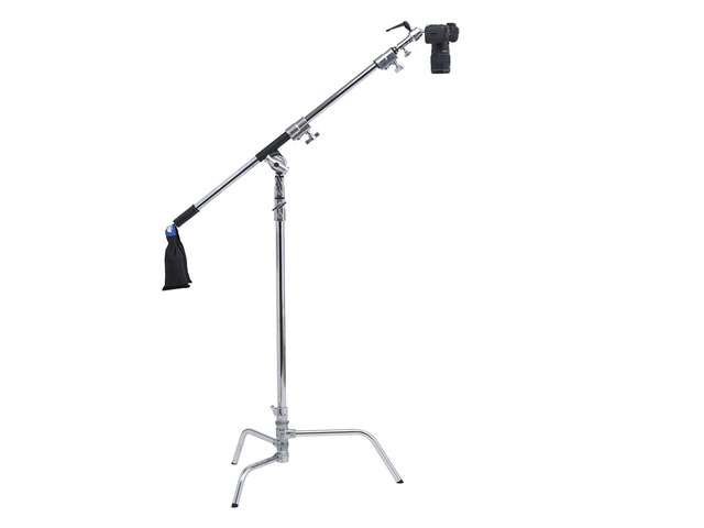 Kupo 40' Master C-Stand with Turtle Base with Baby Boom, Grip Head, Camera Mounting Plate and 10 lbs Weight Bag