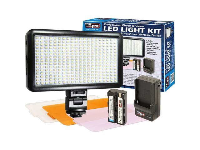 VidPro LED-300 On-Camera Daylight-Balanced LED Light Kit