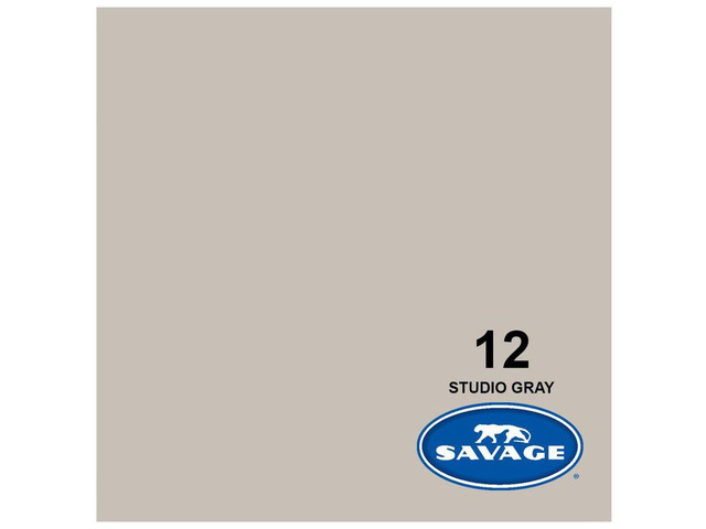 Savage Widetone Seamless Background Paper, 86' wide x 36' Studio Gray, #12