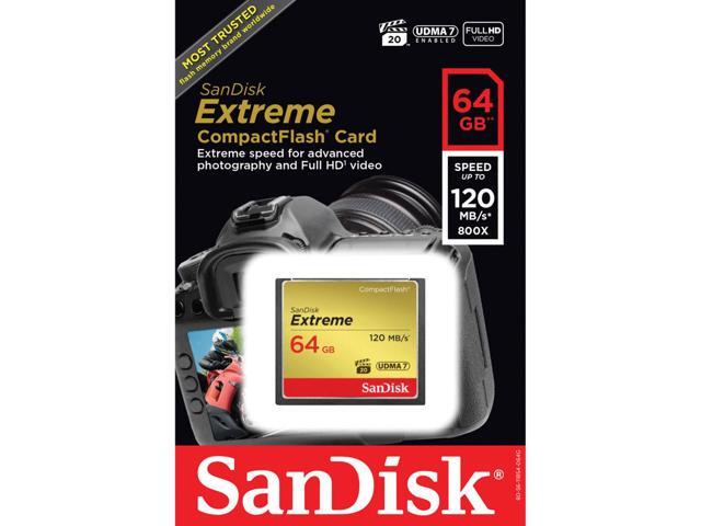 SanDisk 64GB Extreme Compact Flash Memory Card - Pack of 2