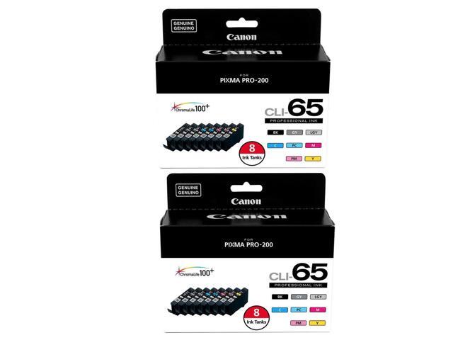 Canon 2 Pack CLI-65 Eight Color Ink Tank Value Pack for PIXMA Pro-200 Printer