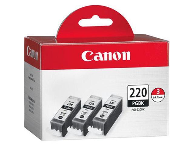 Canon 3x PGI-220BK Black Ink Tank for Select PIXMA iP, MP, MX Series Printers, 2-Pack