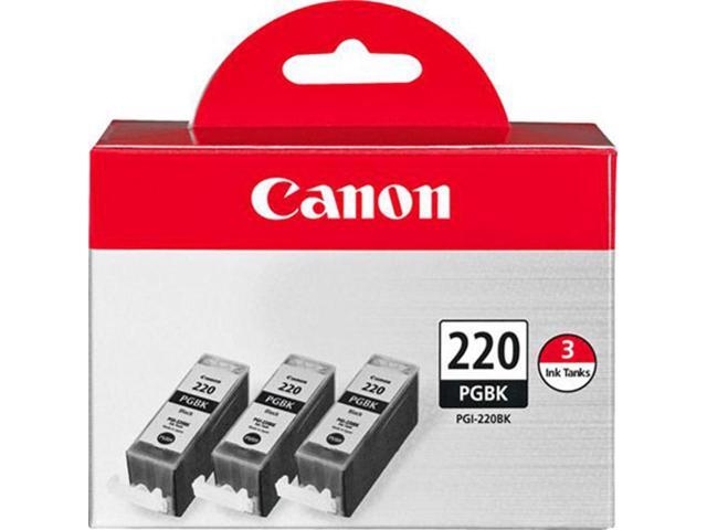 Canon 3x PGI-220BK Black Ink Tank for Select PIXMA iP, MP, MX Series Printers, 2-Pack