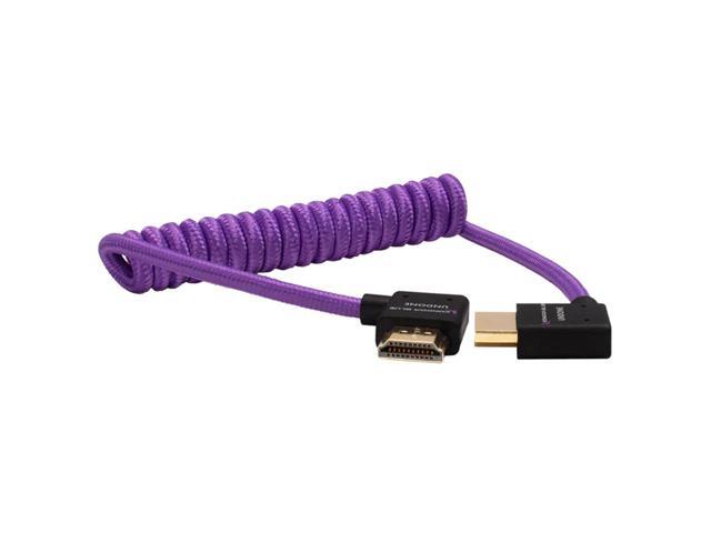 Kondor Blue 12-24' Gerald Undone Right Angle Full HDMI Coiled Cable, Purple