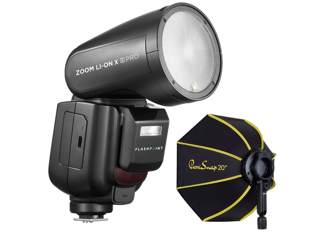 Flashpoint Zoom Li-on X PRO R2 TTL Flash With Parasnap 20' Softbox For Fuji
