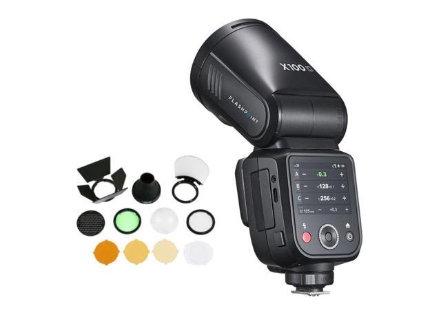 Flashpoint X100 TTL R2 On Camera Flash & Round Head Flash Accessory Kit - Canon