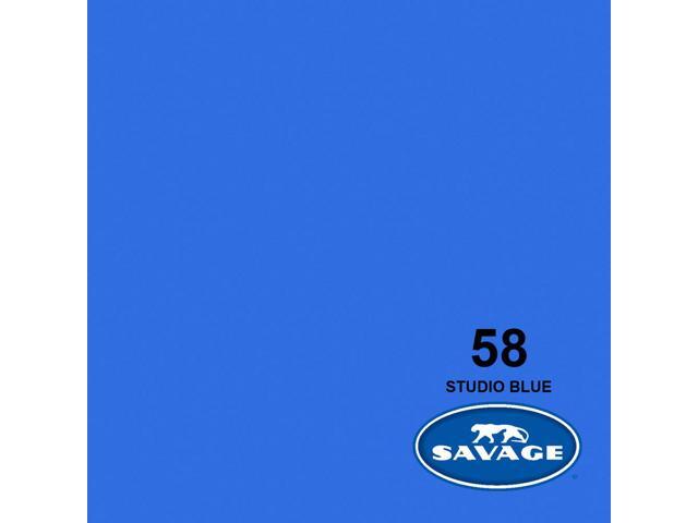 Savage 2 Pack Widetone Seamless Background Paper, 86' wide x 36' Studio Blue, #58 - With Microfiber Cleaning Cloth