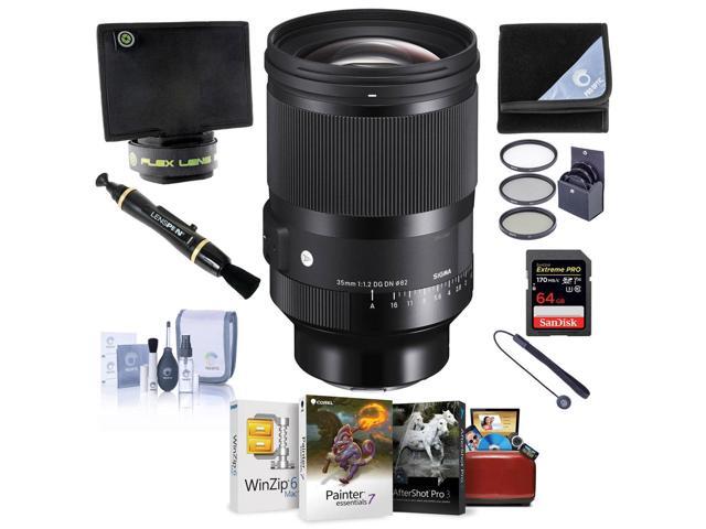 Sigma 35mm f/1.2 DG DN ART Lens for L Mount, Bundle with Corel Mac Software Kit, 82mm Filter Kit, Flex Lens Shade, Lens Cleaner, Lens Wrap,...