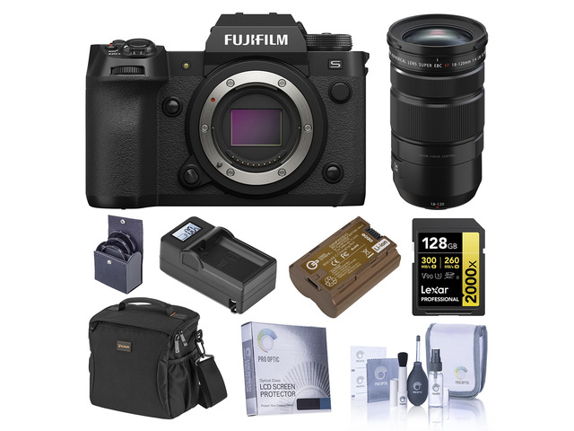 Fujifilm X-H2S Camera w/XF 18-120mm f/4 LM PZ WR Lens, w/128GB SD Card
