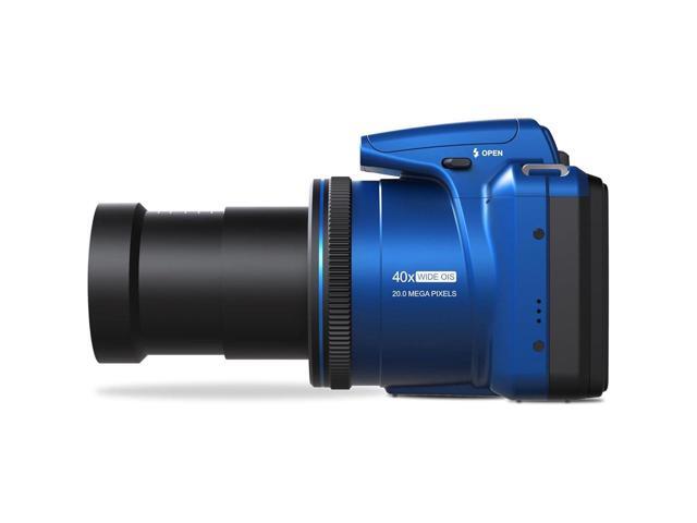 Minolta 20 Mega Pixels 40x Optical Zoom Digital Camera with 1080p FHD Video, Blue