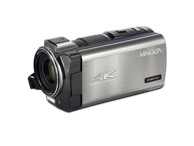 Minolta MN4K100Z 28MP 4K Ultra HD 3.5' Touchscreen Night Vision Camcorder, Gunmetal