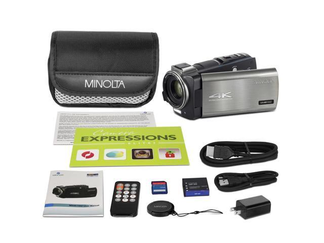 Minolta MN4K100Z 28MP 4K Ultra HD 3.5' Touchscreen Night Vision Camcorder, Gunmetal