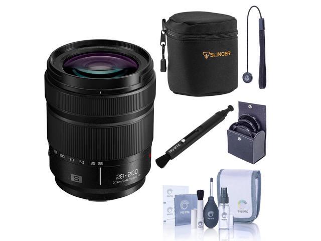 Panasonic LUMIX S 28-200mm f/4-7.1 Macro O. I.S. Lens, Bundle with Small Lens Case, 67mm Filter Kit, Lens Cleaner, Cleaning Kit and Lens Cap Tether