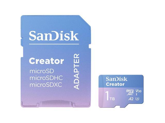 SanDisk Creator Series 1TB UHS-I microSDXC Memory Card with SD Adapter - - 190 MB/s Read - 130 MB/s Write (SDSQXAV-1T00-GN6MS)