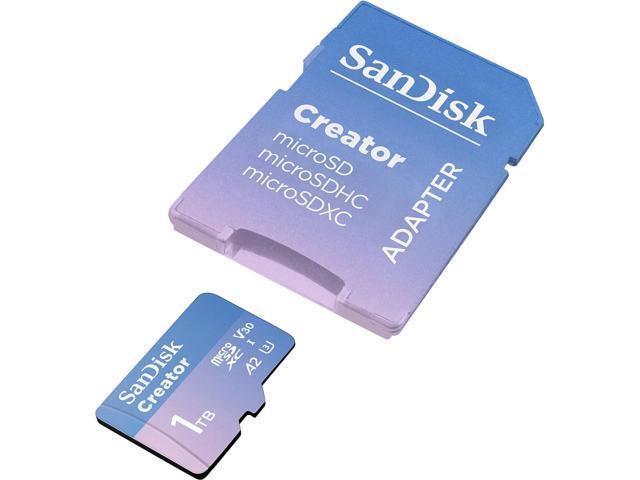 SanDisk Creator Series 1TB UHS-I microSDXC Memory Card with SD Adapter - - 190 MB/s Read - 130 MB/s Write (SDSQXAV-1T00-GN6MS)