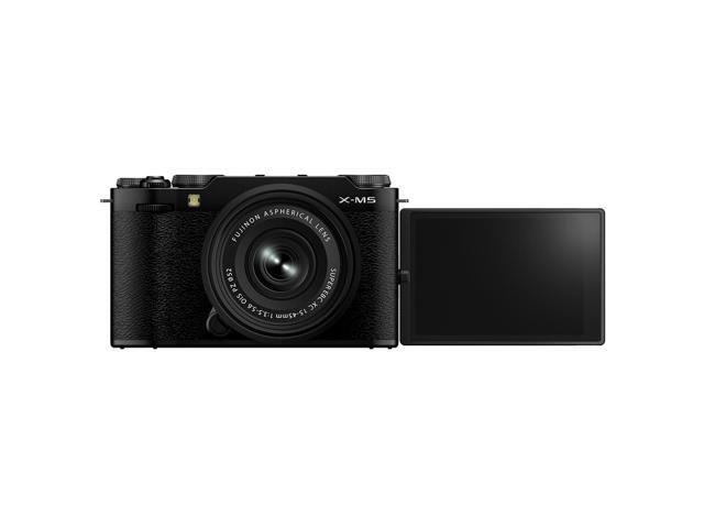 Fujifilm X-M5 Mirrorless Camera with XC 15-45mm f/3.5-5.6 OIS PZ Lens, Black