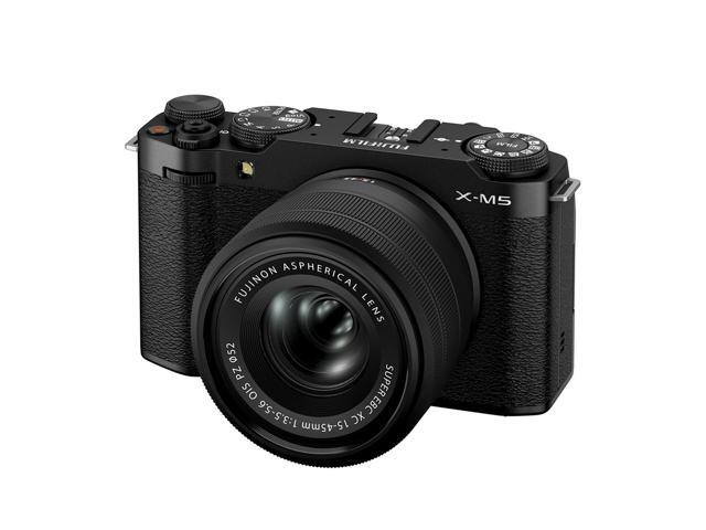 Fujifilm X-M5 Mirrorless Camera with XC 15-45mm f/3.5-5.6 OIS PZ Lens, Black