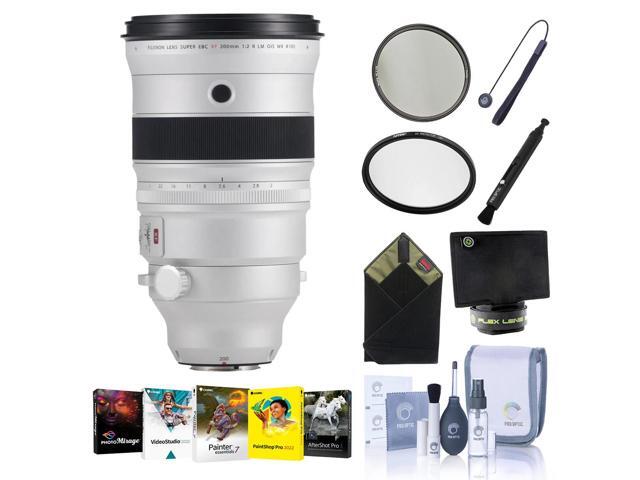 Fujifilm XF 200mm f/2 R LM OIS WR Lens with XF 1.4X TC F2 WR Teleconverter Kit - Bundle with 105mm UV/CPL Filters, Flex Lens Shade, Lens Wrap,.