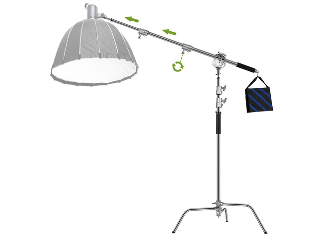 Great Video Maker C360 10.5' Turtle Base C-Stand and Cross Arm Boom Kit 192223234604