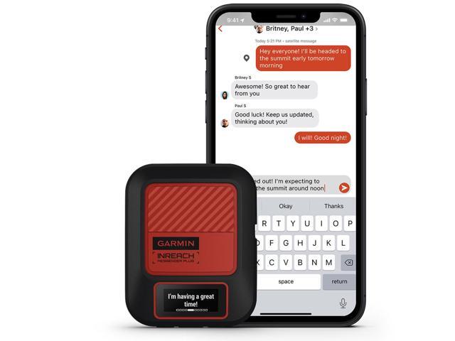 Garmin - inReach Messenger Plus SOS Satellite Communicator with Photo & Voice Messaging 1.08" GPS with Built-In Bluetooth - Black/Red - image 8